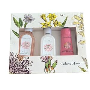 Crabtree and Evelyn Pear and Pink Magnolia Travel Size Gift Set New in Box